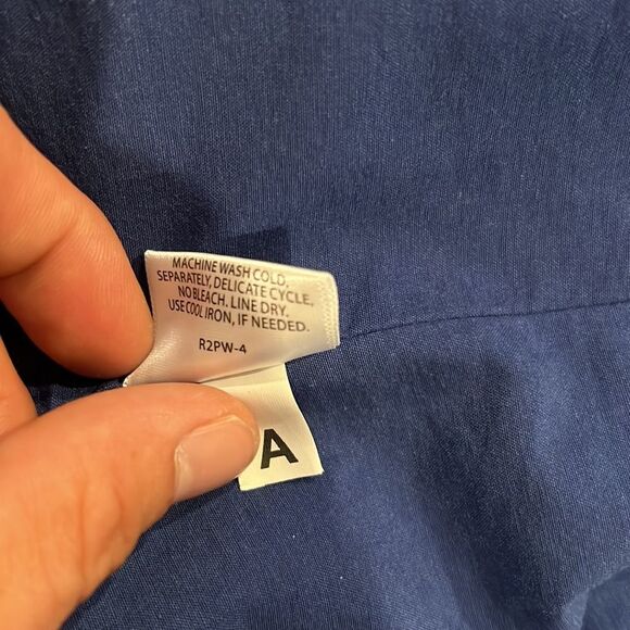 Eileen Fisher Rain Trench Coat Blue Notched Collar
Button Down Sz Medium EUC - Picture 11 of 11